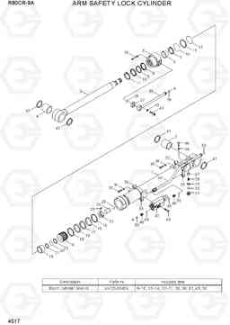 4517 ARM SAFETY LOCK CYLINDER R80CR-9A, Hyundai