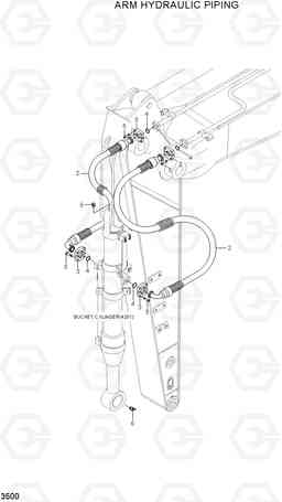 3500 ARM HYDRAULIC PIPING R210LC-7(#98001-), Hyundai