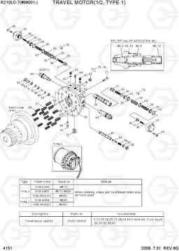 4151 TRAVEL MOTOR(1/2, TYPE 1) R210LC-7(#98001-), Hyundai