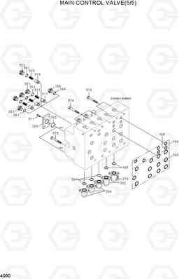 4090 MAIN CONTROL VALVE(5/5) R210LC-7H(#9001-), Hyundai