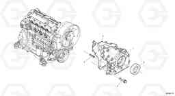 9870 Timing gear housing (front cover with oil pump) L45 TYPE 194, 195 SER NO - 1000, Volvo Construction Equipment