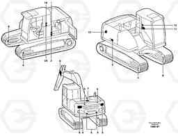 9578 Sign plates and transfer,outer location EC160 SER NO 1001-, Volvo Construction Equipment