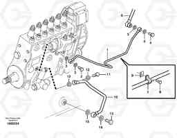 15789 Fuel system, oil pipe A30D S/N -11999, - 60093 USA S/N-72999 BRAZIL, Volvo Construction Equipment