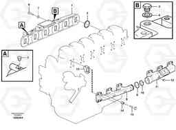 56511 Inlet manifold and exhaust manifold A25D S/N -12999, - 61118 USA, Volvo Construction Equipment