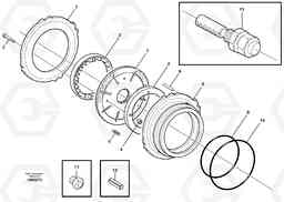 106915 Multi-disc brake, rear L110E S/N 1002 - 2165 SWE, 60001- USA,70201-70257BRA, Volvo Construction Equipment