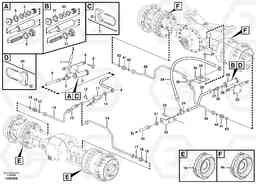 46815 Brake pipes, front axle and rear axle L120E S/N 16001 - 19668 SWE, 64001- USA, 70701-BRA, Volvo Construction Equipment