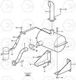 77873 Exhaust system EW160 SER NO 1001-1912, Volvo Construction Equipment