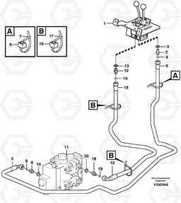 17253 Servo - hydraulic, control lines, lift L110E S/N 1002 - 2165 SWE, 60001- USA,70201-70257BRA, Volvo Construction Equipment