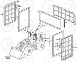 64183 Window guards, side and rear windows. L180E S/N 5004 - 7398 S/N 62501 - 62543 USA, Volvo Construction Equipment