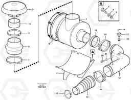 13106 Air filter with fitting parts A35D, Volvo Construction Equipment