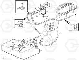 84084 Fuel pipes, fuel tank - radiator L220E SER NO 2001 - 3999, Volvo Construction Equipment