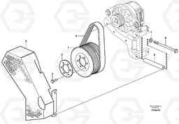 3167 Drive belt and belt protector L180E S/N 5004 - 7398 S/N 62501 - 62543 USA, Volvo Construction Equipment