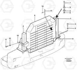 49542 Radiator, kylare. L120E S/N 16001 - 19668 SWE, 64001- USA, 70701-BRA, Volvo Construction Equipment