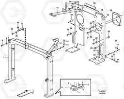 63180 Radiator casing, support L150E S/N 6005 - 7549 S/N 63001 - 63085, Volvo Construction Equipment