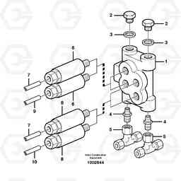 51669 Distribution block, B3 L180E HIGH-LIFT S/N 5004 - 7398, Volvo Construction Equipment