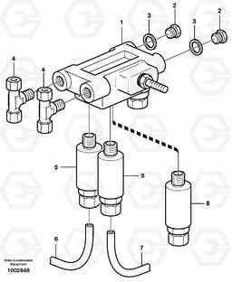 13165 Distribution block, B5 L180E HIGH-LIFT S/N 8002 - 9407, Volvo Construction Equipment