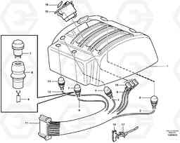 59861 Cable harnesses, servo valve. L180E S/N 5004 - 7398 S/N 62501 - 62543 USA, Volvo Construction Equipment