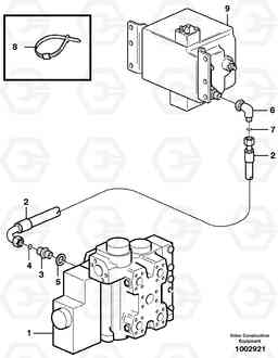 58827 Load sensing line, 3rd and 4th function. L150E S/N 6005 - 7549 S/N 63001 - 63085, Volvo Construction Equipment