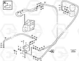 3084 Differential lock, hydraulic line L180E S/N 5004 - 7398 S/N 62501 - 62543 USA, Volvo Construction Equipment