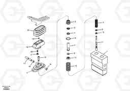 54636 Working hydraulic, remote control valve pedal for hammer and shear EC460B SER NO INT 11515- EU&NA 80001-, Volvo Construction Equipment