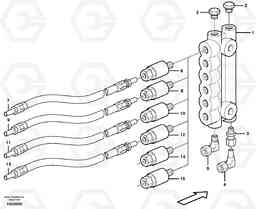 55723 Distribution block, B4. L150D, Volvo Construction Equipment