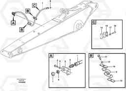 44542 Hammer hydraulics on dipper arm, return line EW160B, Volvo Construction Equipment