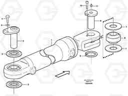 45923 Hydraulic cylinder with fitting parts L110E S/N 1002 - 2165 SWE, 60001- USA,70201-70257BRA, Volvo Construction Equipment