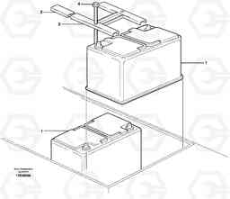 32459 Battery with assembling details EW180B, Volvo Construction Equipment