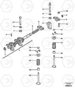 11019 Rocker arm shaft EC13 TYPE 600 XR/XTV, Volvo Construction Equipment