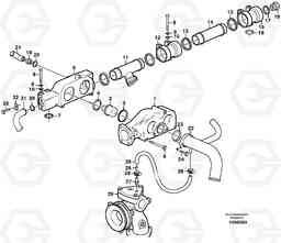 83825 Thermostathousing with fitting parts L330E, Volvo Construction Equipment
