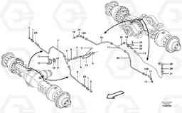 6823 Brake pipes, front axle and rear axle L220E SER NO 4003 - 5020, Volvo Construction Equipment