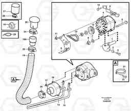 22979 Alternator with assembling details L120E S/N 16001 - 19668 SWE, 64001- USA, 70701-BRA, Volvo Construction Equipment