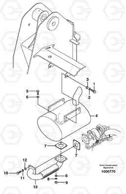 8632 Exhaust system MC70, Volvo Construction Equipment