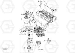 3605 Fuel pipes, fuel injec.pump-fuel filter ECR58, Volvo Construction Equipment