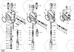 50924 Main control valve, boom 1 and bucket and dipper arm 2 and outlet. EC55B, Volvo Construction Equipment