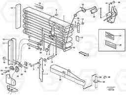 61515 Evaporator for cooling agent R134a with fitting parts. L110E S/N 1002 - 2165 SWE, 60001- USA,70201-70257BRA, Volvo Construction Equipment