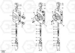 4298 Main control valve, travel straight forward and dipper arm 1 and boom 2. EW55B, Volvo Construction Equipment