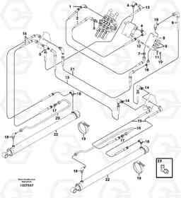 9628 Loader arm hydraulic circuit (w/self level valve) MC110, Volvo Construction Equipment