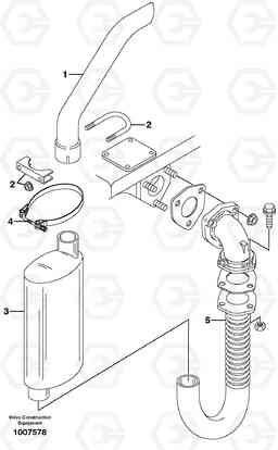 8461 Exhaust system MC80, Volvo Construction Equipment