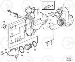 56078 Water pump and thermostat housing L150E S/N 6005 - 7549 S/N 63001 - 63085, Volvo Construction Equipment