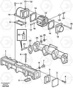 6940 Inlet manifold and exhaust manifold EW140B, Volvo Construction Equipment