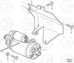 87023 Starter motor with assembling details EW140B, Volvo Construction Equipment