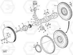 53061 Crankshaft and related parts L150E S/N 6005 - 7549 S/N 63001 - 63085, Volvo Construction Equipment