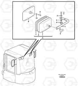 82656 Rear view mirror L180E HIGH-LIFT S/N 5004 - 7398, Volvo Construction Equipment