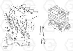 9416 Injection pipes, Injection valve L25B TYPE 175, S/N 0500 - TYPE 176, S/N 0001 -, Volvo Construction Equipment