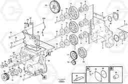 14348 Timing gear casing and gears EC460B SER NO INT 11515- EU&NA 80001-, Volvo Construction Equipment