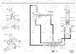 102587 Hydraulic circuit ( balancing valve / offset cylinder ) EW70VV TYPE 262, Volvo Construction Equipment