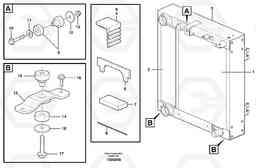 99489 Radiator with fitting parts L110E S/N 1002 - 2165 SWE, 60001- USA,70201-70257BRA, Volvo Construction Equipment