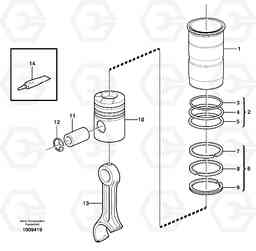 8714 Cylinder liner and piston EC330B, Volvo Construction Equipment