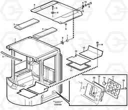 46567 Cab body: roof and floor panel. L120E S/N 16001 - 19668 SWE, 64001- USA, 70701-BRA, Volvo Construction Equipment